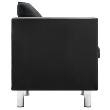 Fotelj umetno usnje črne in temno sive barve