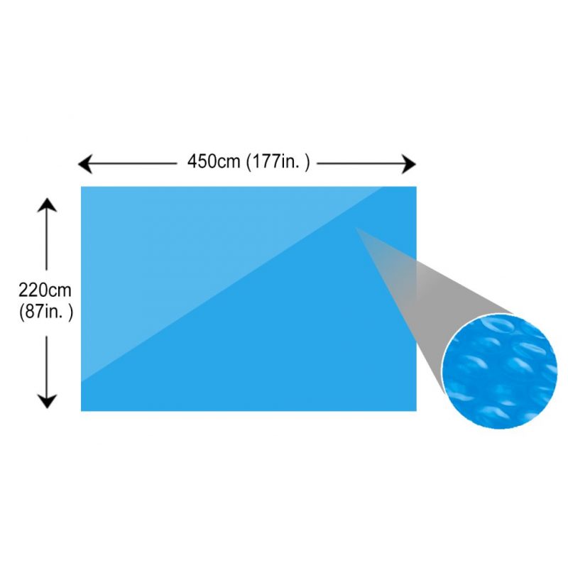 Pravokotna prevleka za bazen 450 x 220 cm moder PE