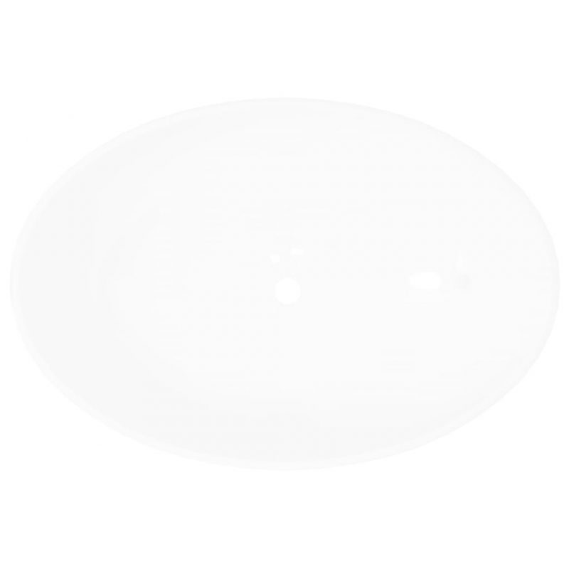 Razkošni keramični umivalnik ovalne oblike bel 40x33 cm