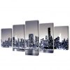 Set platen s printom črnobel New York ponoči 100 x 50 cm