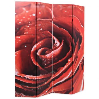 Zložljiv paravan 160x170 cm vrtnica rdeč