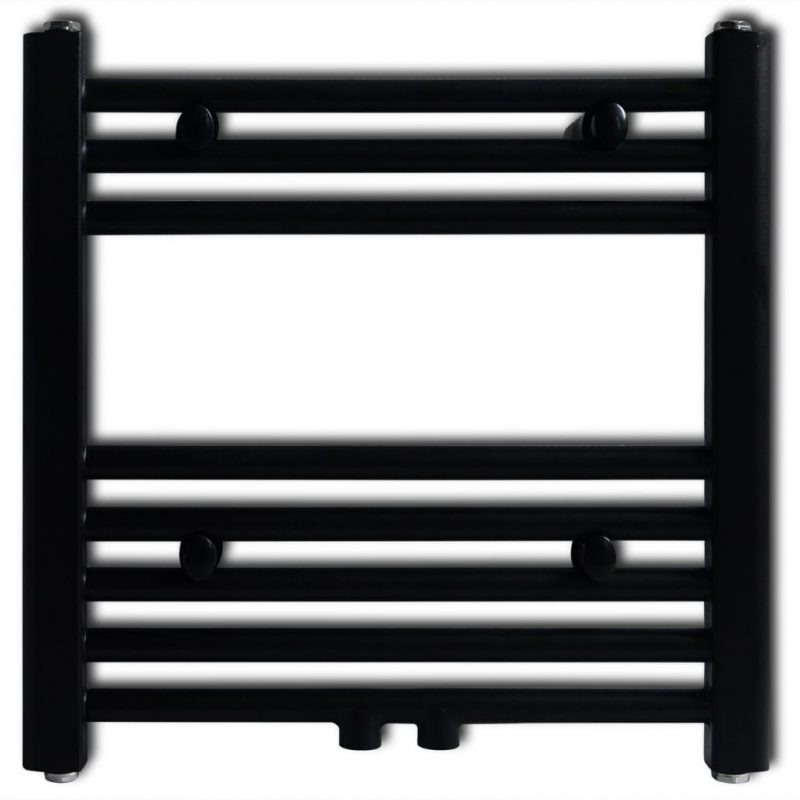 Črn Cevni Radiator za Centralno Ogrevanje Ravne Cevi 480x480mm