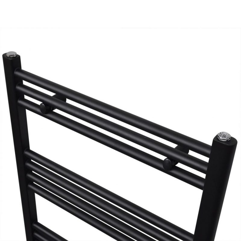 Črn Cevni Radiator za Centralno Ogrevanje Ravne Cevi 480x480mm