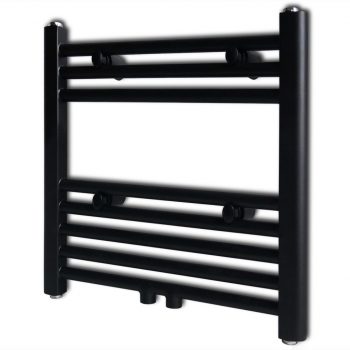 Črn Cevni Radiator za Centralno Ogrevanje Ravne Cevi 480x480mm