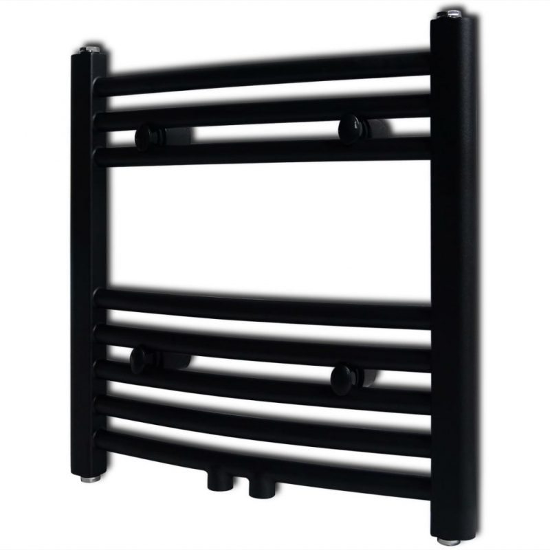 Črn Cevni Radiator za Centralno Ogrevanje Ukrivljene Cevi 480x480mm