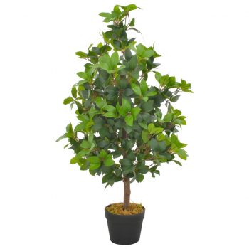 Umetna rastlina lovorovo drevo z loncem zelena 90 cm