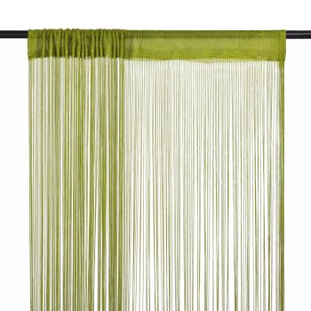 Zavese iz nitk 2 kosa 100x250 cm zelene barve