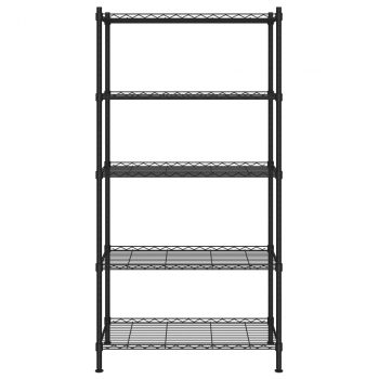 5-nadstropni regal 90x35x180 cm črn 250 kg