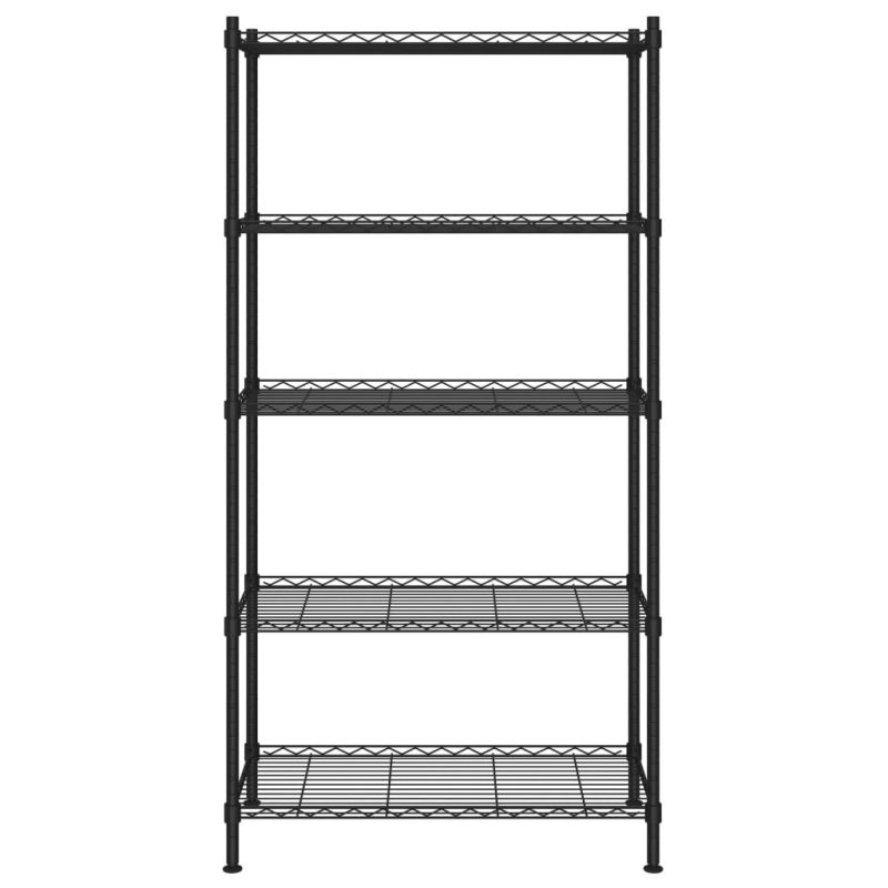 5-nadstropni regal 90x35x180 cm črn 250 kg