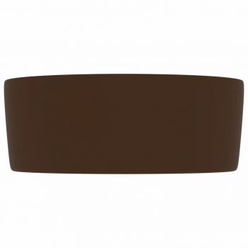 Razkošen umivalnik okrogel mat temno rjav 40x15 cm keramičen