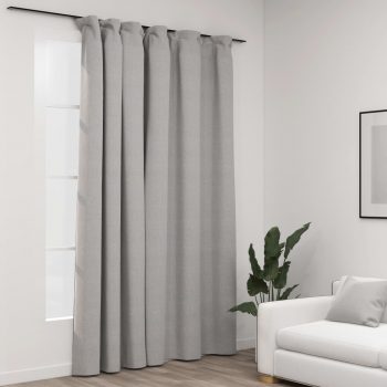 Zatemnitvena zavesa z obešali videz platna siva 290x245 cm