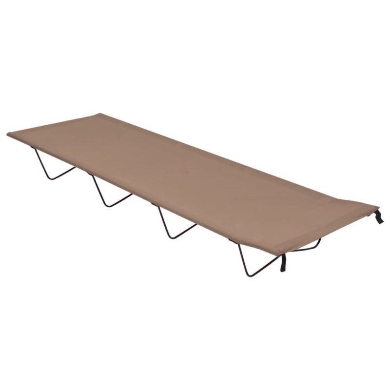 Kamp postelja 180x60x19 cm oksford blago in jeklo taupe