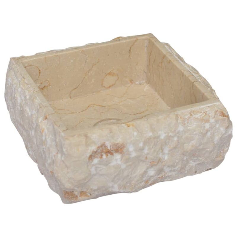 Umivalnik krem 30x30x13 cm marmor