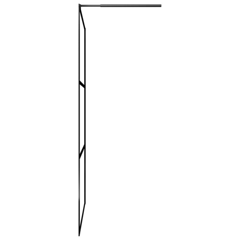 Steklena pregrada za tuš s prozornim ESG steklom črna 80x195 cm