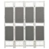 338555 4-Panel Room Divider Grey 140x165 cm Fabric