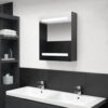 LED kopalniška omarica z ogledalom siva 50x14x60 cm