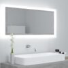 LED kopalniško ogledalo betonsko sivo 100x8