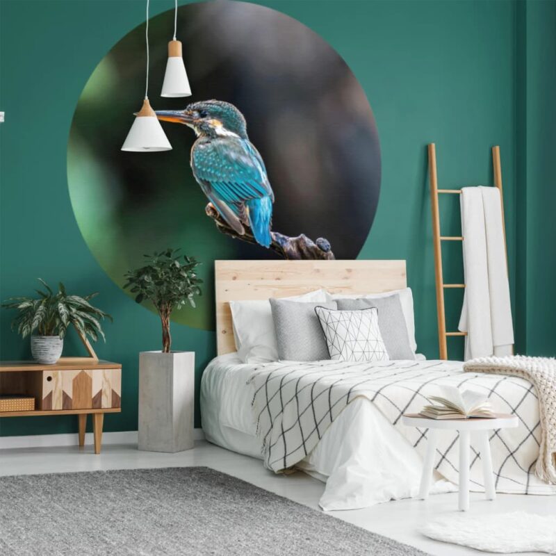 WallArt Okrogla tapeta The Kingfisher 142