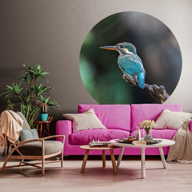 WallArt Okrogla tapeta The Kingfisher 142