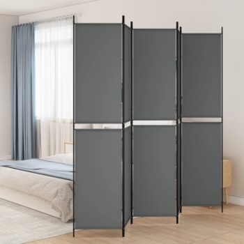 Paravan 5-delni antracit 250x220 cm blago