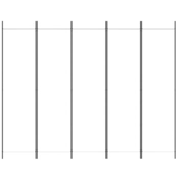 Paravan 5-delni bel 250x200 cm blago