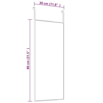 Ogledalo za vrata zlato 30x80 cm steklo in aluminij