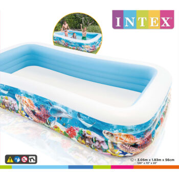 Intex Družinski bazen Swim Center 262x175x56 cm morski motiv