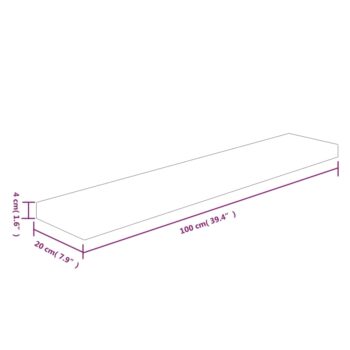 Polica 100x20x4 cm neobdelana trdna hrastovina