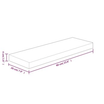 Polica 60x20x4 cm neobdelana trdna hrastovina