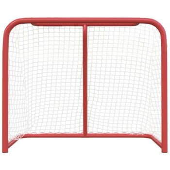 Gol za hokej rdeč in bel 183x71x122 cm poliester