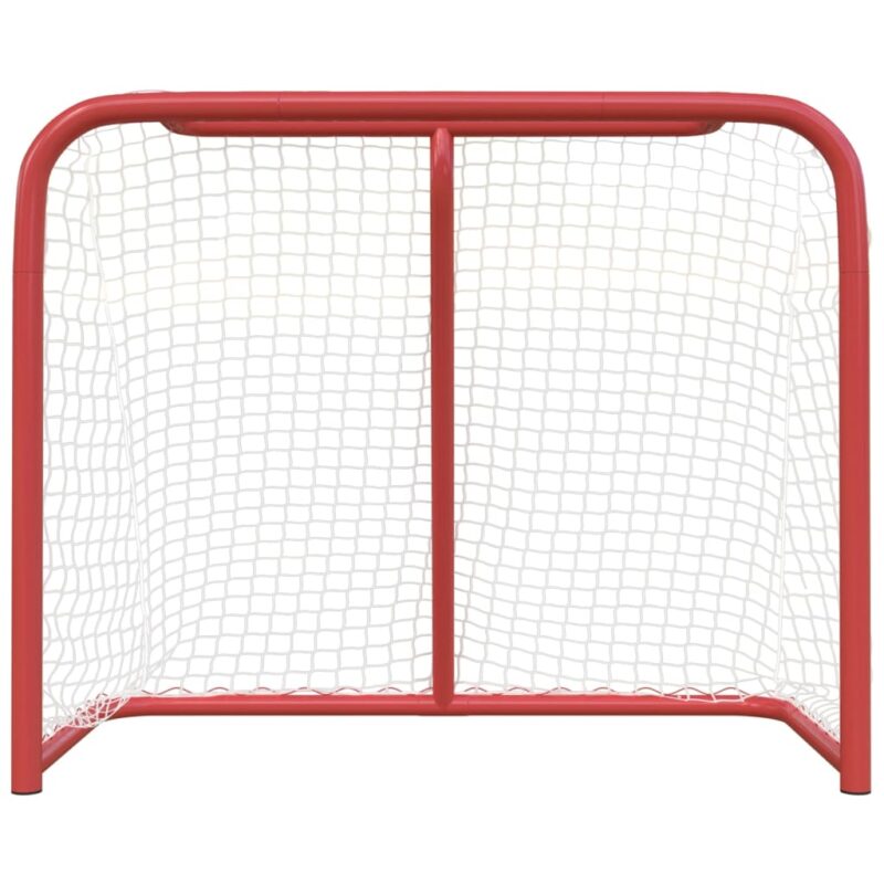 Gol za hokej rdeč in bel 183x71x122 cm poliester