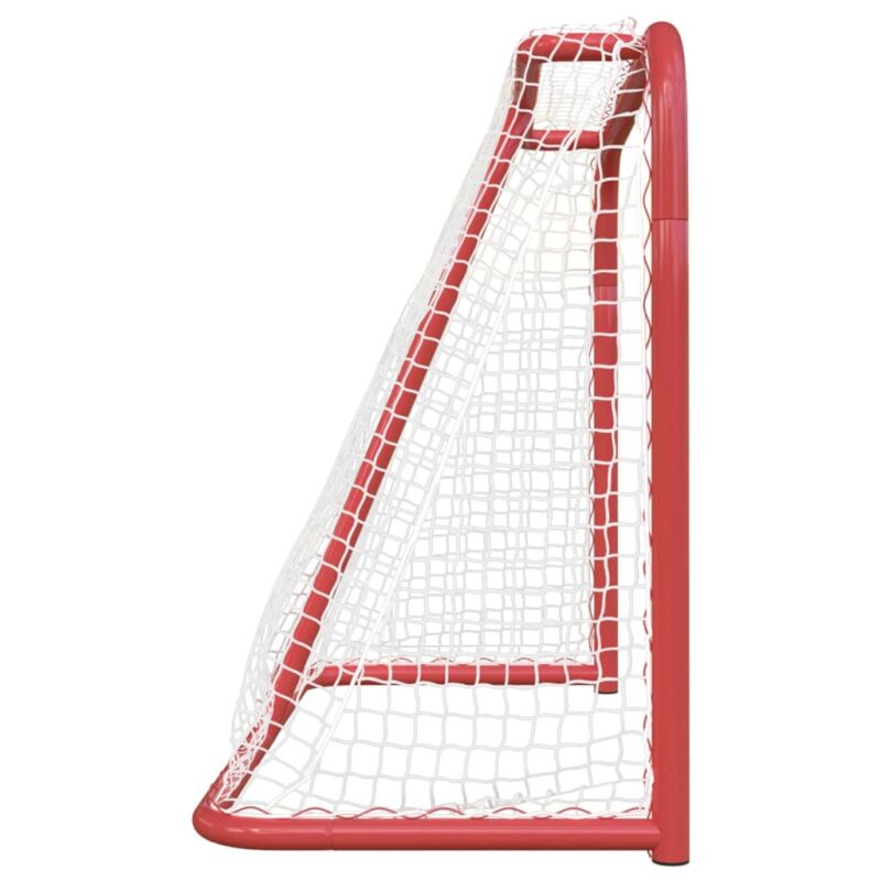 Gol za hokej rdeč in bel 183x71x122 cm poliester