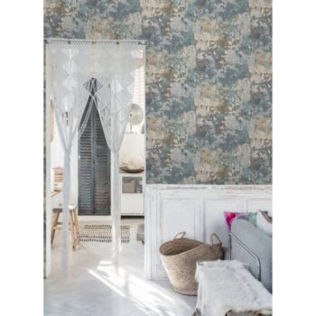 DUTCH WALLCOVERINGS Tapeta betonsko siva in zelena