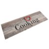 Kuhinjska preproga pralna napis Cooking siva 60x180 cm žamet