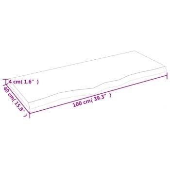 Stenska polica svetlo rjava 100x40x4 cm trdna hrastovina