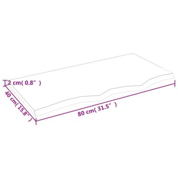 Stenska polica svetlo rjava 80x40x2 cm trdna hrastovina