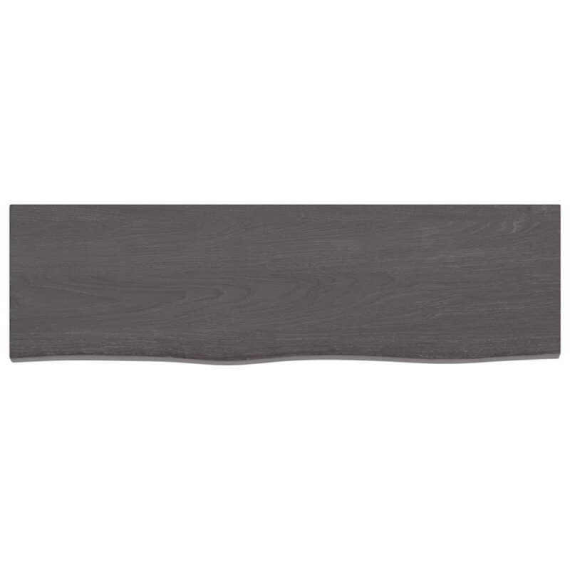 Stenska polica temno siva 100x30x6 cm obdelana trdna hrastovina