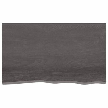 Stenska polica temno siva 100x60x2 cm obdelana trdna hrastovina