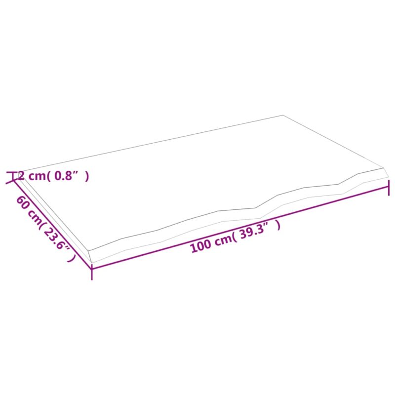 Stenska polica temno siva 100x60x2 cm obdelana trdna hrastovina