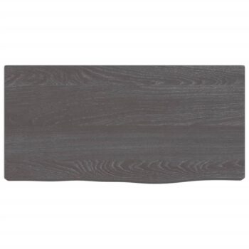 Stenska polica temno siva 100x20x2cm obdelana trdna hrastovina