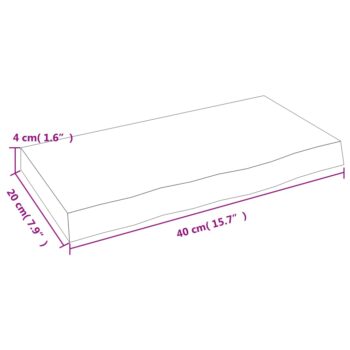 Stenska polica temno siva 100x20x2cm obdelana trdna hrastovina