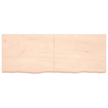 Stenska polica 160x60x4 cm neobdelana trdna hrastovina