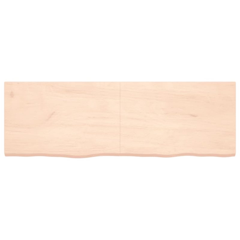 Stenska polica 180x60x4 cm neobdelana trdna hrastovina