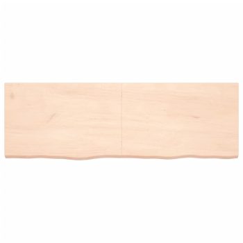 Stenska polica 180x60x6 cm neobdelana trdna hrastovina