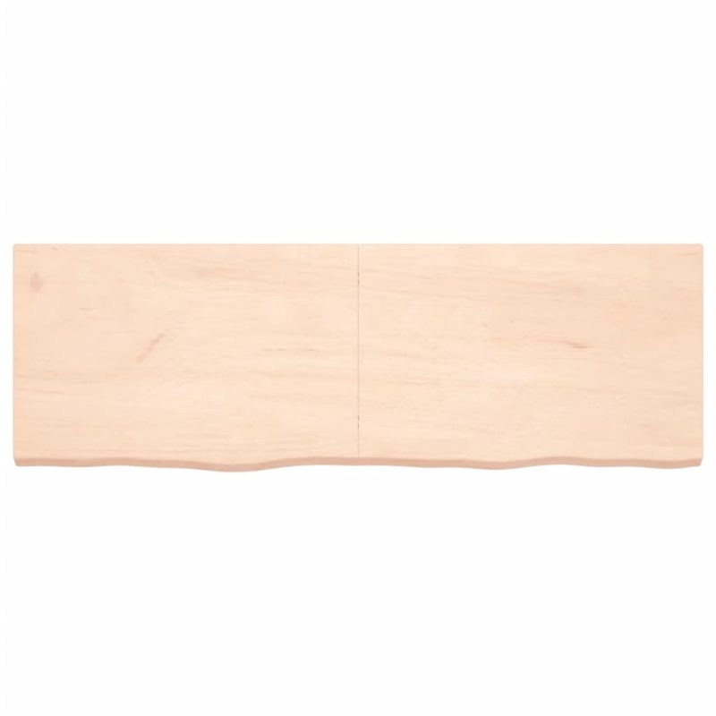 Stenska polica 180x60x6 cm neobdelana trdna hrastovina