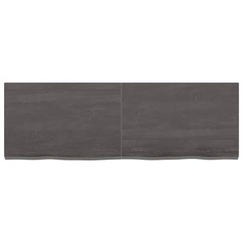 Stenska polica temno siva 120x40x4 cm obdelana trdna hrastovina