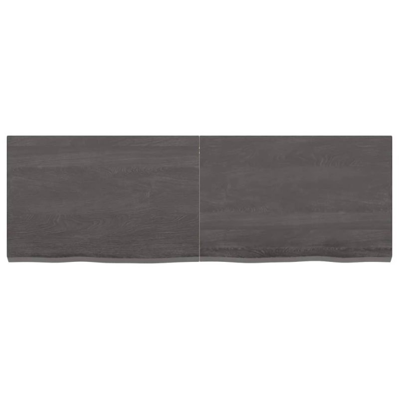 Stenska polica temno siva 120x40x4 cm obdelana trdna hrastovina