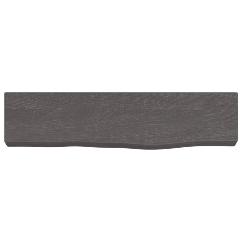 Stenska polica temno siva 40x10x4 cm obdelana trdna hrastovina