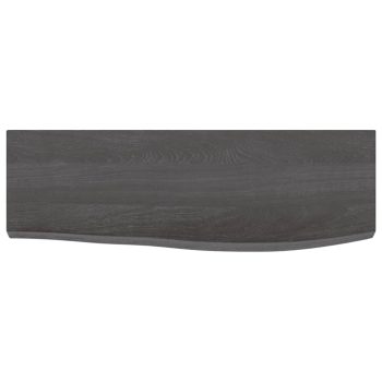 Stenska polica temno siva 60x20x4 cm obdelana trdna hrastovina