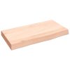 Stenska polica 40x20x4 cm neobdelana trdna hrastovina